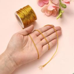 Cabo Elástico para Fazer Jóias, Corda de Borracha, Elástico, Dourado e Cor Prata, DIY Beading, Aprox 20m/rolo, 1mm - Image 6