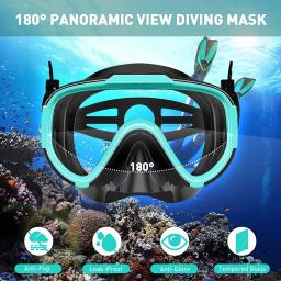 Óculos de snorkel para adultos, equipamento de mergulho, equipamento de natação, máscara, parte superior seca, mergulho, nadadeiras com bolsa de engrenagem, novos - Image 5