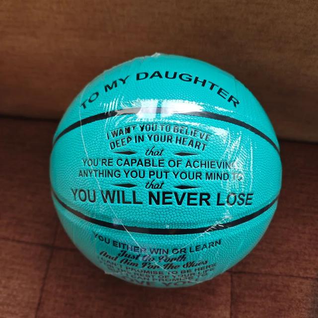 Bola de Basquete de Couro Personalizada com Mensagem para Aniversário do Filho - Tamanho Padrão 7
