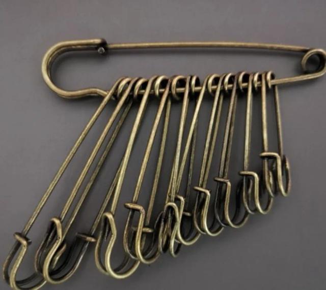 Alfinetes de Segurança de Metal Bronze para DIY - Clips de Papel, Grande Broche, 10 cm, 10 Peças