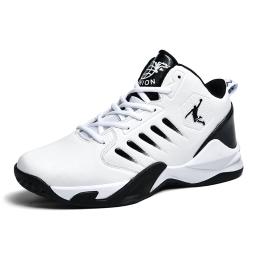 Tênis de basquete de couro antiderrapante para homens e mulheres, tênis de basquete, amortecimento, treinamento de ginástica, botas esportivas - Image 6