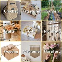 Cordão Longo Natural de Juta para Artesanato, Embrulho de Presentes DIY, Embalagem, Jardinagem, Decoração do Casamento, Fontes do Partido de Eventos, 2mm - Image 6