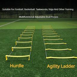 Multifuncional Agilidade Treinamento Velocidade Escada, Ajustável Salto Escada, Dupla Finalidade, Futebol, Futebol, Coordenação, Footwork - Image 2