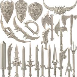 Acessórios Medievais Arma Militar, Blocos de Construção Toy, Brinquedos, Lança do Sol, Arco, Flecha, Leão, Coração, Escudo, Leviathan, Machado - Image 2