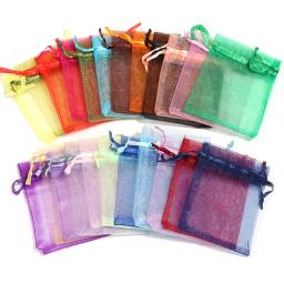 10 pçs/lote 24 cores sacos de organza saco de jóias armazenamento de presente de casamento bolsas com cordão sacos de embalagem de jóias presente atacado - Image 1