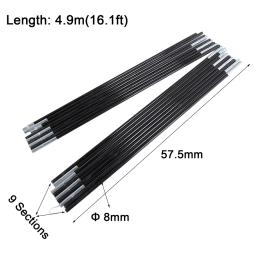 Conjunto de postes telescópicos para barraca, 3-4.9m, leve, ajustável, trekking, acampamento, postes dobráveis para caminhada, dossel, caminhadas ao ar livre - Image 5