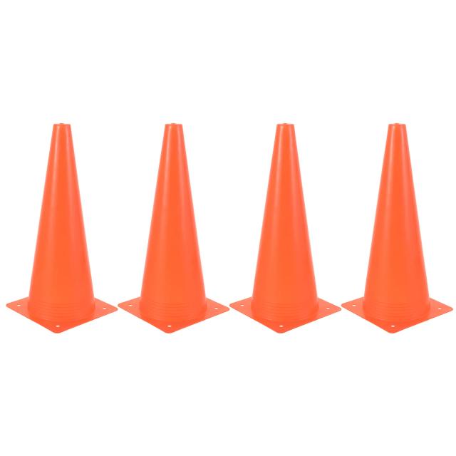 Conjunto de 4 Cones Plásticos para Treinamento de Futebol e Direção em Estradas