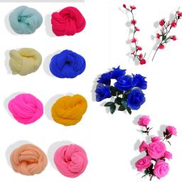 5 pçs elástico meia de náilon flores diy scrapbooking artesanato flor falsa artesanal flor de seda para casa decoração de casamento - Image 2