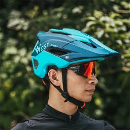 WEST BIKING-Capacete de Ciclismo Ultraleve para Homens e Mulheres, Capacete MTB Road Bike, Tampa de Segurança com Aba, Chapéu de Aberturas Esportivas, Equipamento Ciclismo - Image 6