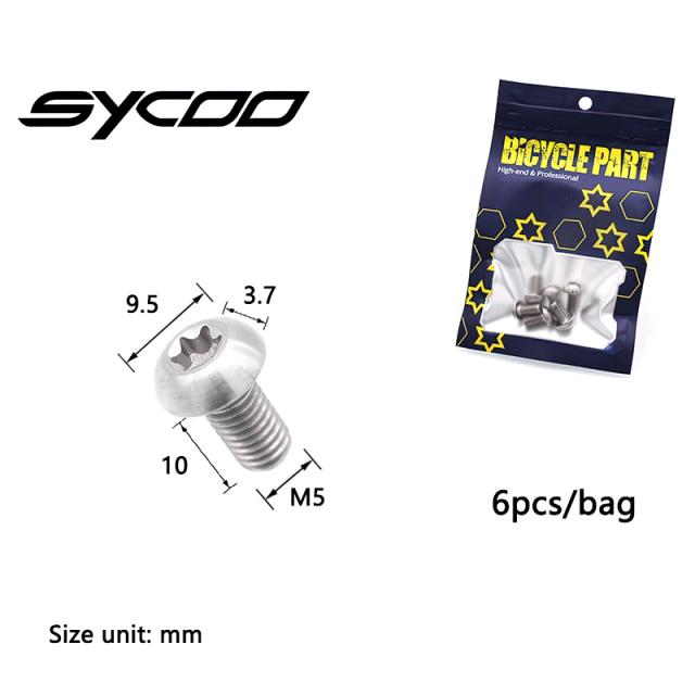 Parafusos Freio a Disco Titânio TC4 M5x10mm CNC/PVD 6 Unidades