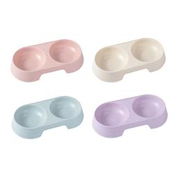 Premium duplo gato tigelas alimentador para animais de estimação suprimentos dispensador de alimentos pratos de alimentação para cães pequenos gatinho filhote de cachorro interior gatos suprimentos - Image 1