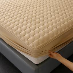 Capa protetora de colchão impermeável - Saia de cama acolchoada antibacteriana com bolso profundo, conforto de pelúcia para proteção noturna toda - Image 4