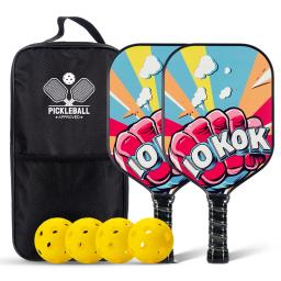 Conjunto de raquete de pickleball premium (fibra de carbono/fio de titânio/kevlar), resistente ao desgaste e durável, compatível com torneio, iniciantes para profissionais - Image 3