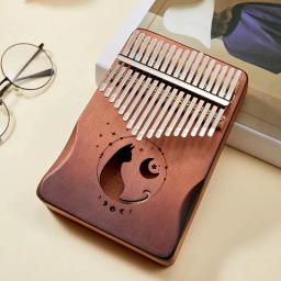 17 21 teclas kalimba polegar piano madeira maciça folheado teclado instrumento musical kalimba dedo piano presente de natal para amantes da música - Image 3