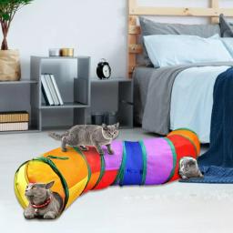 Packs de brinquedos para gatos interiores, Variety Cat Toys Set, incluindo túnel dobrável do arco-íris, Crinkle Balls, Bell Play, jogo criativo, primavera - Image 2