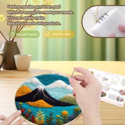 Sdoyuno pintura de feltro de lã, paisagem, montanha, agulha, kits de pintura para iniciantes, artesanal, faça você mesmo, decoração de casa - Image 3