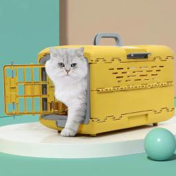 Suprimentos para animais de estimação carro portátil gaiola de gato portátil dobrável caso de vôo canil respirável para fora pet check-in caixa - Image 1