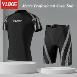 Conjunto de maiô seco rápido masculino, equipamento de natação profissional com óculos, boné de plugue de ouvido, troncos, adultos, kit tankini - Image 3