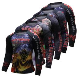 Camiseta masculina 3D impressa Rashguard MMA, Bjj Boxing Sport Tops, manga comprida Rash Guard, camisas de Jiu Jitsu, Kickboxing Fitness Jerseys - Image 1
