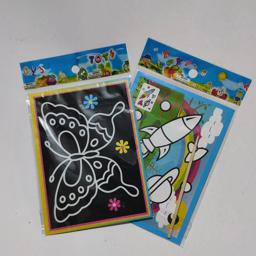 Raspe o papel de arte com vara de desenho para crianças, papel de pintura mágica, brinquedo Pinata, papelaria escolar, pacote de presente, favores de festa, 5-10pcs - Image 3