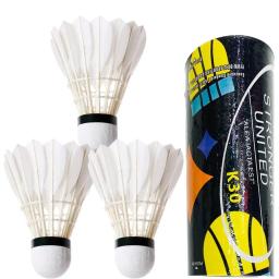 Peteca profissional do badminton, pena preta dos gooses, bola do esporte do treinamento, 3pcs - Image 1