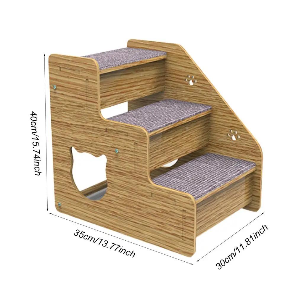 Escadas de Cama Portátil Removível para Animais, 3 Degraus, Rampa, Escada, Suprimentos para Cachorro Pequeno, Gato, Camas Altas, 1Pc - Image 1