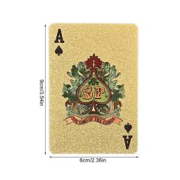 Banhado a ouro Poker Foil Cards Deck, Cartas de jogo impermeáveis, Qualidade profissional, Ferramentas criativas do jogo - Image 6