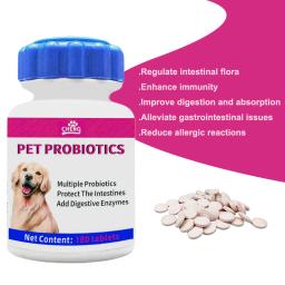 Suplementos Probióticos para Animais de Estimação, Cães e Gatos, Regular a Flora Intestinal, Aumentar a Imunidade, 180 Comprimidos - Image 2