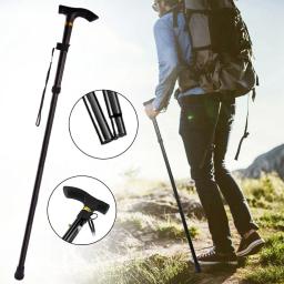 Ultraleve Folding Trekking Pole, Portátil Anti Choque, Caminhadas Cana, Elder Escalada Aid Stick, Walking Stick, Outdoor Wa C9a9 - Image 1