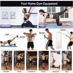 Lbs conjunto de faixas elásticas de resistência, equipamento para exercícios de fitness, puxar corda, yoga, treinamento, academia em casa - Image 6