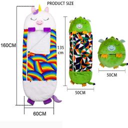Saco de dormir infantil com travesseiro, saco de pelúcia confortável infantil, saco de dormir quente, animal, meninos, meninas, presente de aniversário, macio - Image 6