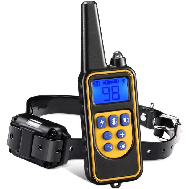 Colar de Treinamento Elétrico para Cães: Coleira Remota Impermeável com Display LCD Recarregável