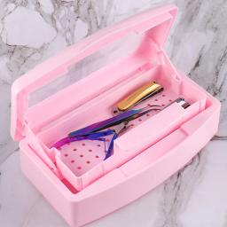 Caixa esterilizador prego rosa, ferramenta de manicure, pinça, esterilizador instrumento, bandeja, equipamento salão mais limpo, sag08 - Image 1