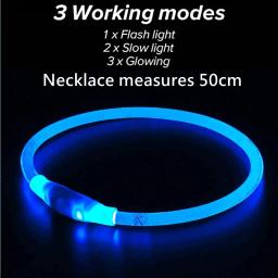 Led Dog Collar Luminous Usb Cat Dog Collar 3 Modos Levou Luz Brilhante Prevenção Perda Coleira LED Para Cães Pet Dog Acessórios - Image 4