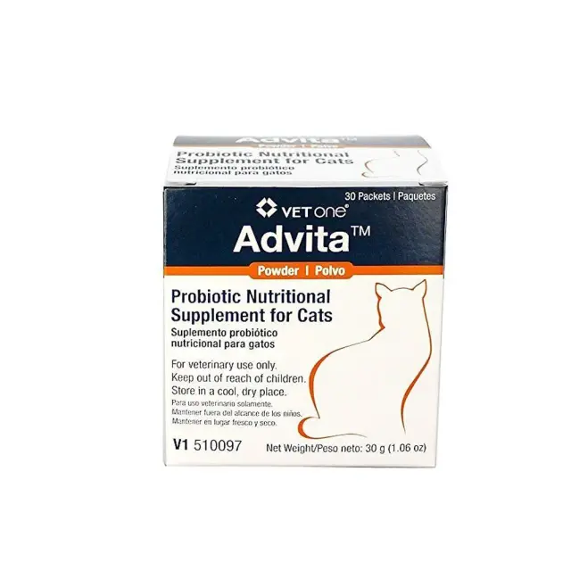 Suplemento Nutricional Probiótico VetOne-Advita em Pó para Gatos - 30 Pacotes