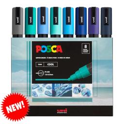 Pca 5m novo conjunto de marcadores de 8 cores, canetas marcadoras de tinta média acrílica 8c quente/terra/mono/tomos legais série melhor presente arte fornecimento - Image 3
