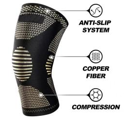 Copper Ion Knee Guard para ciclismo ao ar livre e basquete, Fibra de malha respirável, Sports Fitness, Antiderrapante - Image 3