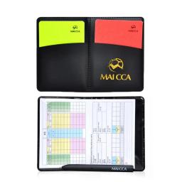 Futebol árbitro registro livro com carteira de couro e lápis, fluorescente vermelho cartões amarelos, papel de gravação, equipamento de futebol - Image 1
