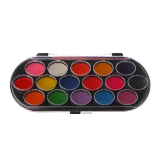Paleta de Aquarela com 16 Pincéis e Bandeja: Conjunto Completo para Artesanato e Desenho Infantil