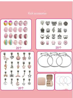 Kit de fazer jóias charme pulseira colar presente liga contas conjunto diy brinquedos para crianças pulseiras presentes aniversário para meninas 2023 - Image 6
