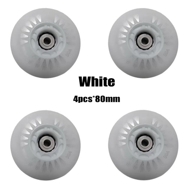 Patins em Linha com Rodas LED e Pneus PU, Disponíveis em Várias Cores e Tamanhos (68mm, 72mm, 76mm, 80mm) - Conforto e Estilo em Quatro Peças