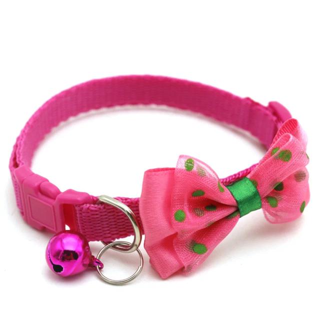 Coleira Ajustável com Bell Macio para Gatos e Cachorros - Coleira Durável com Laço Bonito para Pets