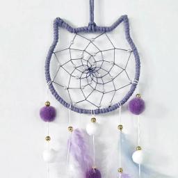 Bonito apanhador de sonhos para pendurar decoração de casa estrela lua apanhador de sonhos ornamentos de penas pendurado na parede interior decoração da casa do quarto do miúdo - Image 6