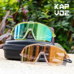 Kapvoe dourado fotocromático ciclismo óculos de sol para homem correndo esportes ao ar livre bicicleta mtb óculos - Image 2