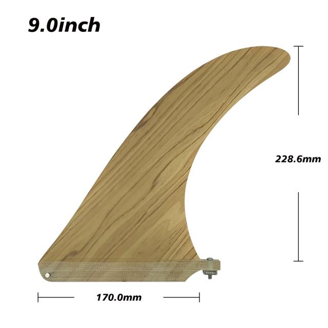 Keel Longboard de Fibra de Vidro para Surf e SUP de 9 Polegadas em Bambu