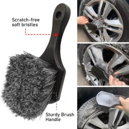 Seametal escova de limpeza de aro de roda de pneu de carro detalhando escovas ferramenta de lavagem universal acessórios de limpeza de pneus de roda - Image 2