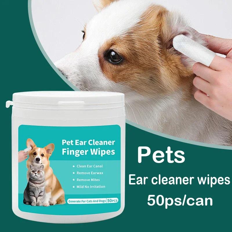 Toalhetes de limpeza para gatos e cães, Produtos de limpeza, Dedos, Remoção de ácaros, Ear Care Products - Image 1