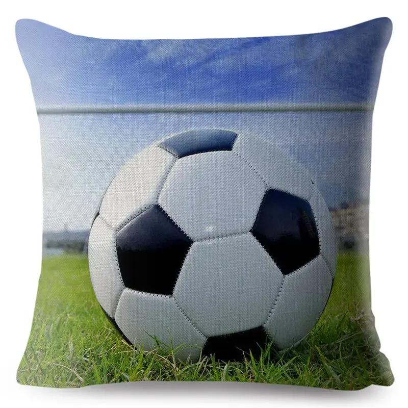 Desenhos animados Futebol Imprimir Fronha, Praça Almofada Capa, Pele De Pessach, Decoração Do Sofá, Casa - Image 1