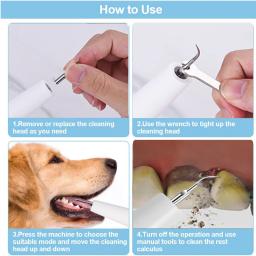 Elétrica Dental Care Kit para cão e gato, Dente Cálculo Dispositivo, Escova de dentes ultra-sônica, Pet Scaler, Tooth Cleaning Tool, Placa, Placa - Image 2