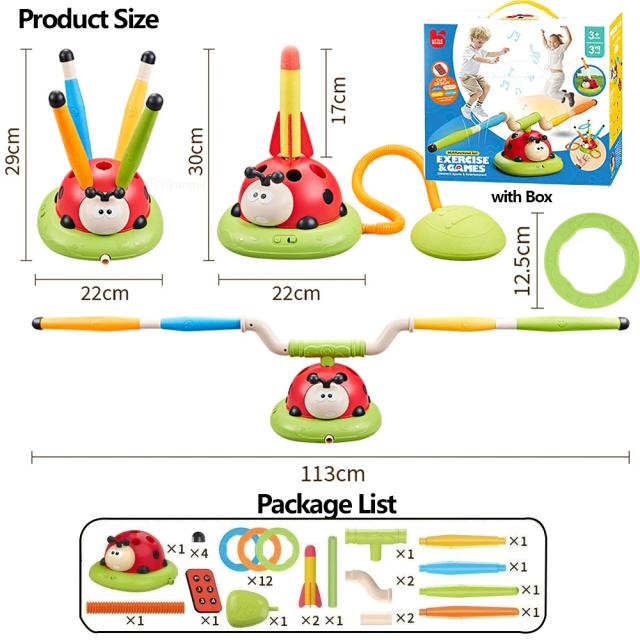 Máquina Multifuncional Joaninha Brinquedo Esportivo 3 em 1
